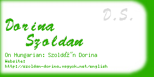 dorina szoldan business card